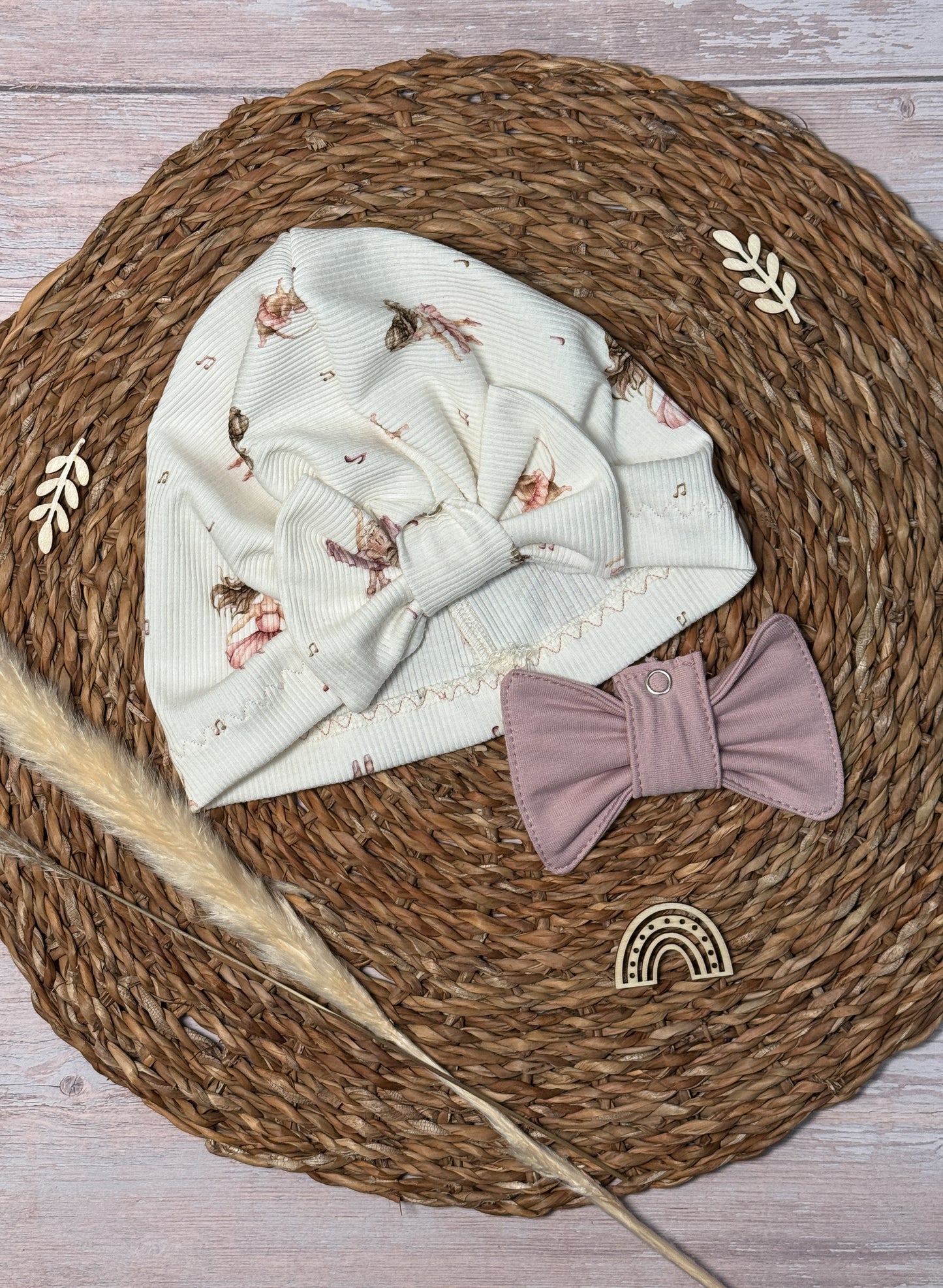 Turban Mütze aus Rib mit Wechselschleife