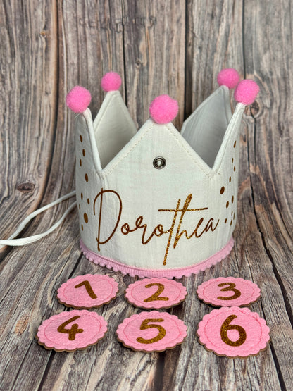 Individuelle Musselin-Geburtstagskrone