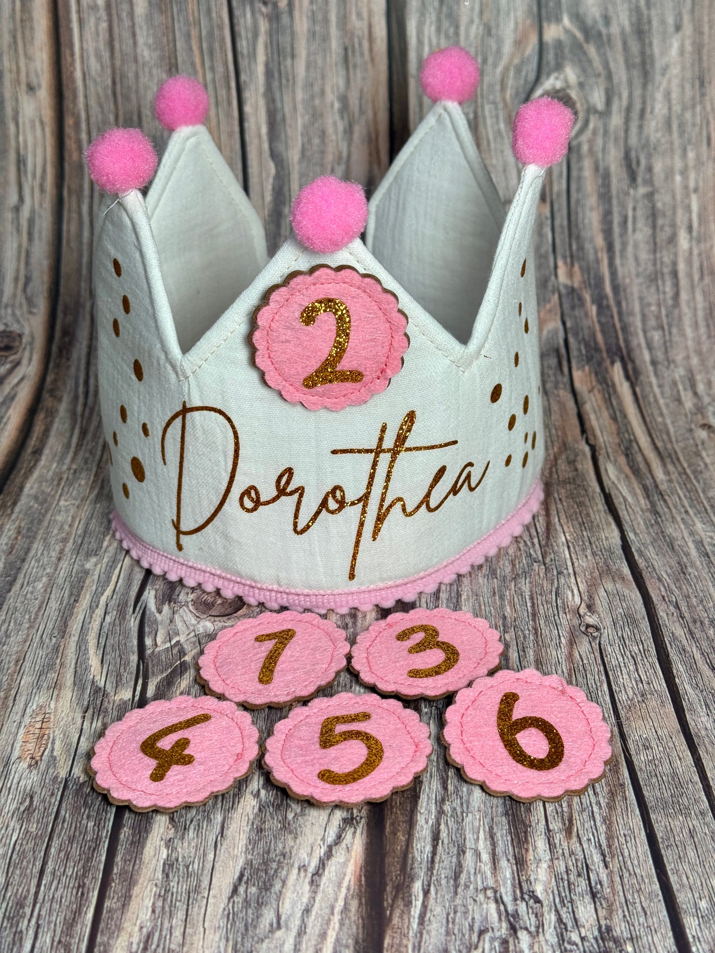 Individuelle Musselin-Geburtstagskrone