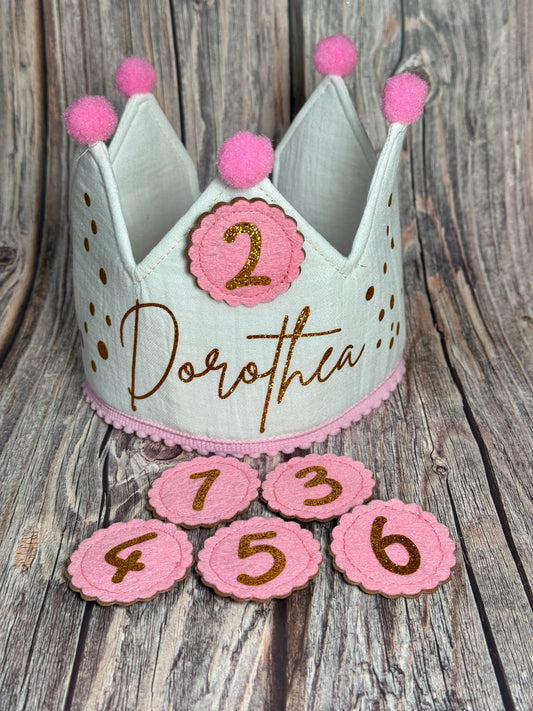 Individuelle Musselin-Geburtstagskrone